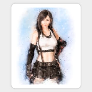 Tifa Lockhart FF VII watercolor 2 Sticker